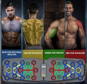 Tabla plegable con asas y accesorios para entrenamientos en casa, equipo de ejercicio portátil para entrenamiento de fuerza, fitness y más, color negro