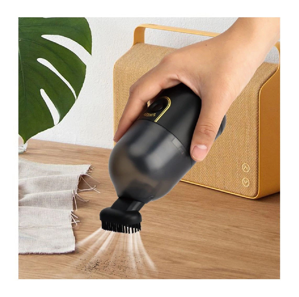 Aspiradora mini de escritorio, aspiradora para migas, aspiradora para teclado, inalámbrica, 360°, para portátil, mesa, ideal para limpiar polvo, migas, piano, ordenador, coche, etc., bonita mini aspiradora blanca para escritorio.