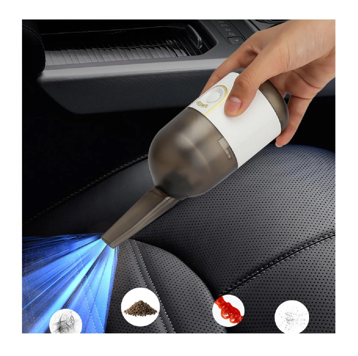 Aspiradora mini de escritorio, aspiradora para migas, aspiradora para teclado, inalámbrica, 360°, para portátil, mesa, ideal para limpiar polvo, migas, piano, ordenador, coche, etc., bonita mini aspiradora blanca para escritorio.