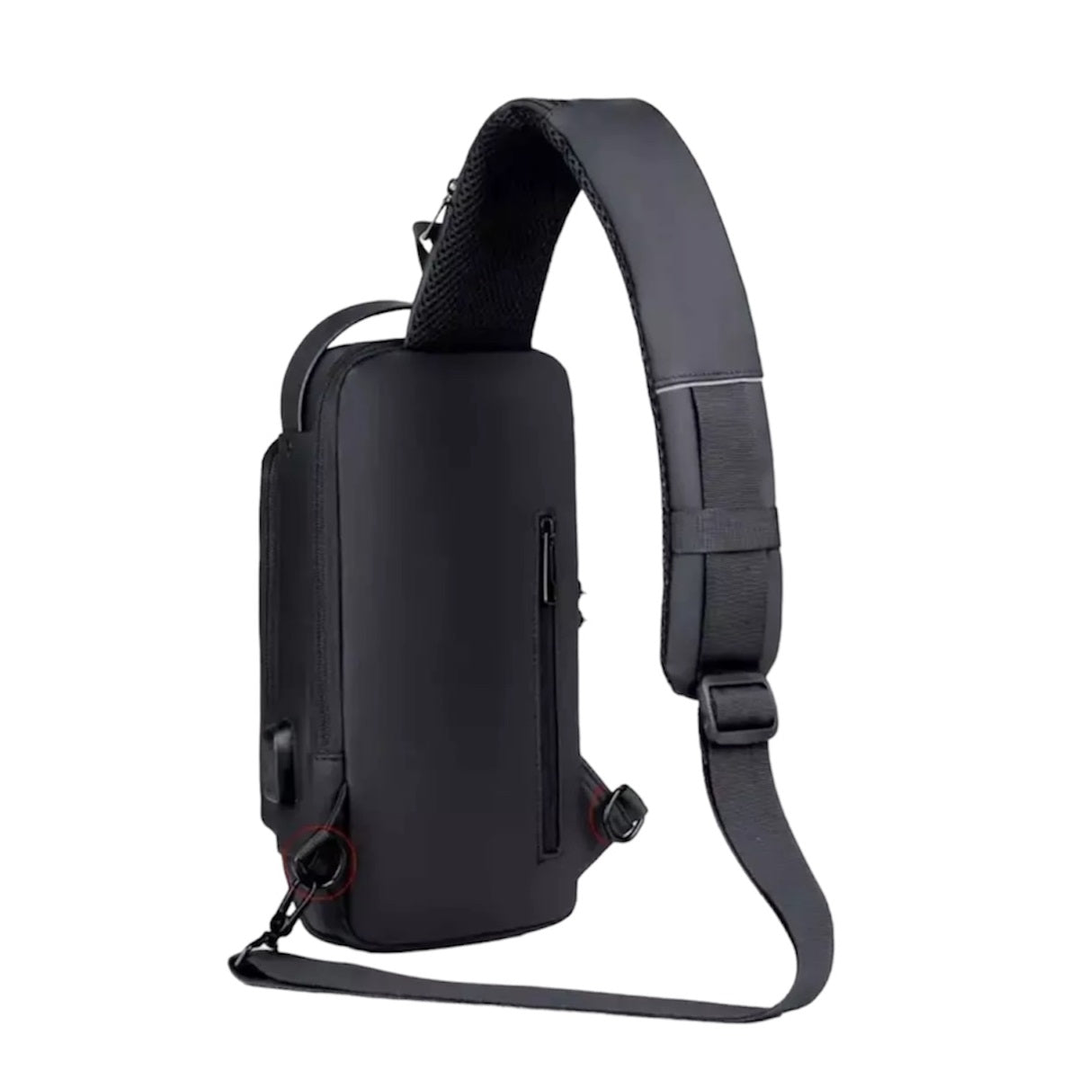 Mochila cruzada impermeable para hombres y mujeres, antirrobo con puerto de carga USB para senderismo y caminar, color gris, Gris, Duradero, portátil, resistente, antirobo