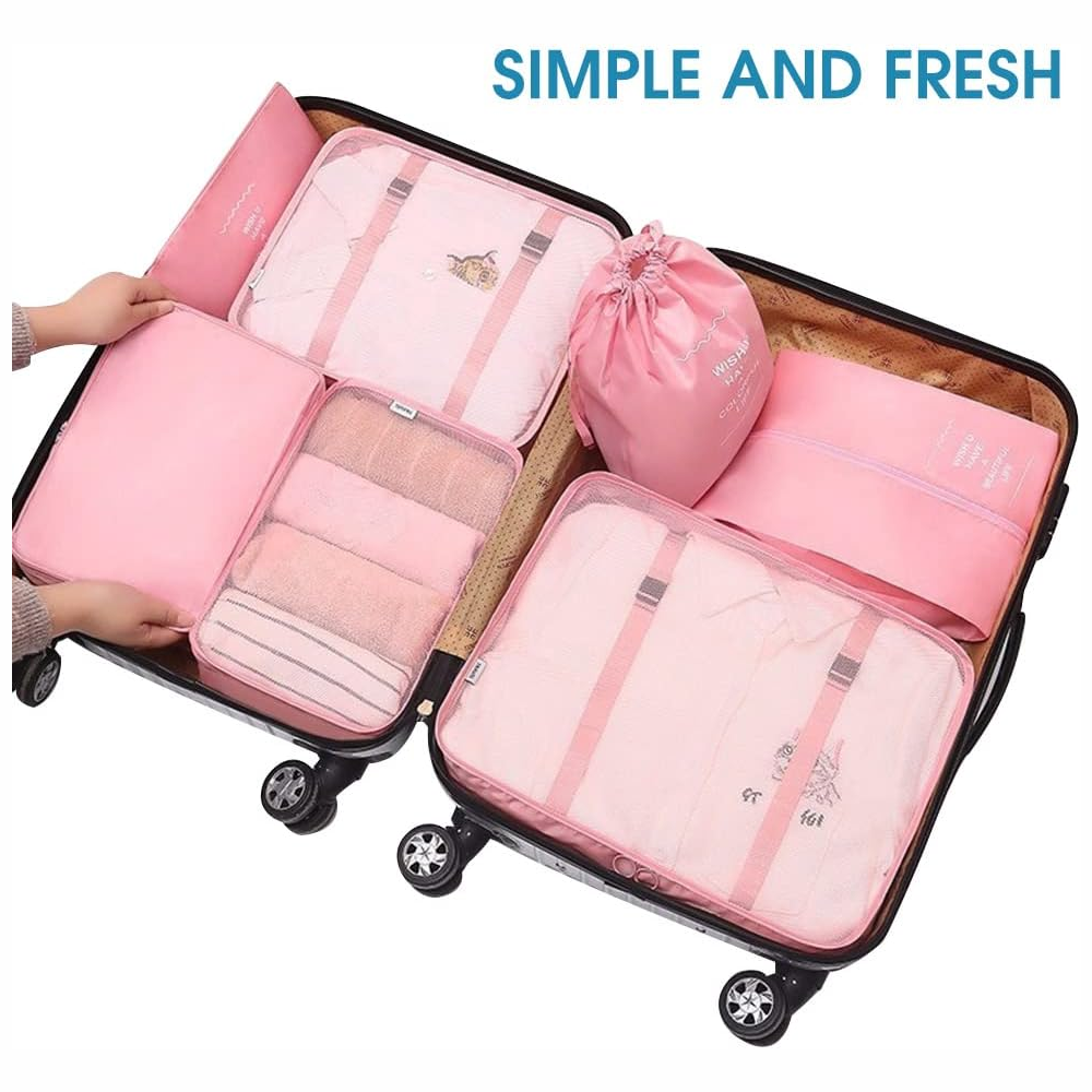 Organizador de maletas, 11 piezas, cubos de embalaje, organizador de equipaje de viaje ligero, ahorra espacio, impermeable, cubos de embalaje para maletas, organizador de viaje