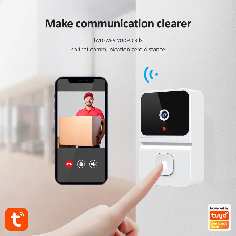 Timbre inteligente, timbre inalámbrico Ding Dong timbre inalámbrico remoto video inteligente, inteligente timbre visual para el hogar, visión nocturna HD, WiFi recargable, timbre de puerta