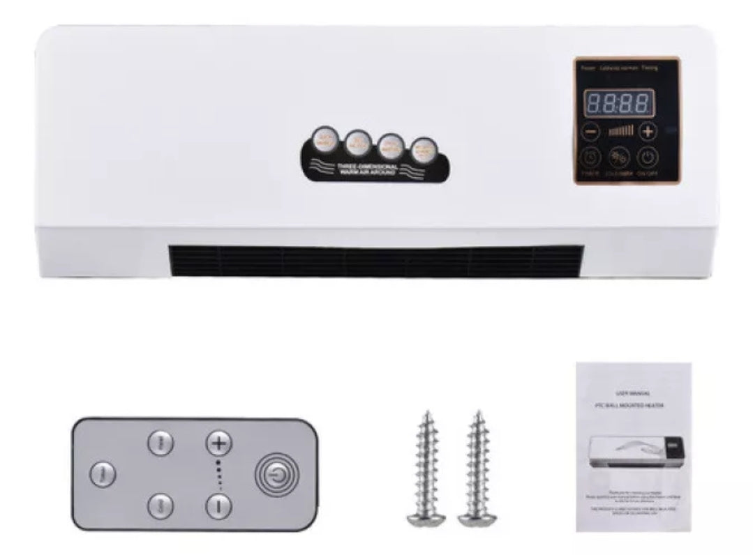 Calentador y aire acondicionado 1800W Calefacción y refrigeración temporizada Aire acondicionado eléctrico de pared Calentador Ventilador Control remoto