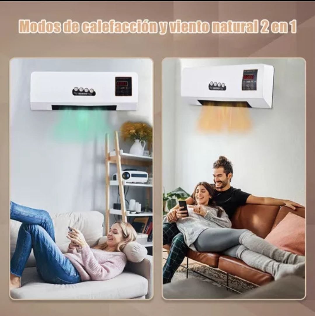 Calentador y aire acondicionado 1800W Calefacción y refrigeración temporizada Aire acondicionado eléctrico de pared Calentador Ventilador Control remoto