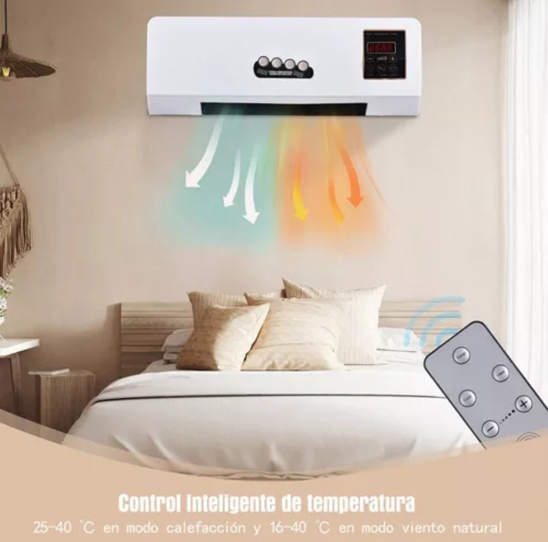 Calentador y aire acondicionado 1800W Calefacción y refrigeración temporizada Aire acondicionado eléctrico de pared Calentador Ventilador Control remoto