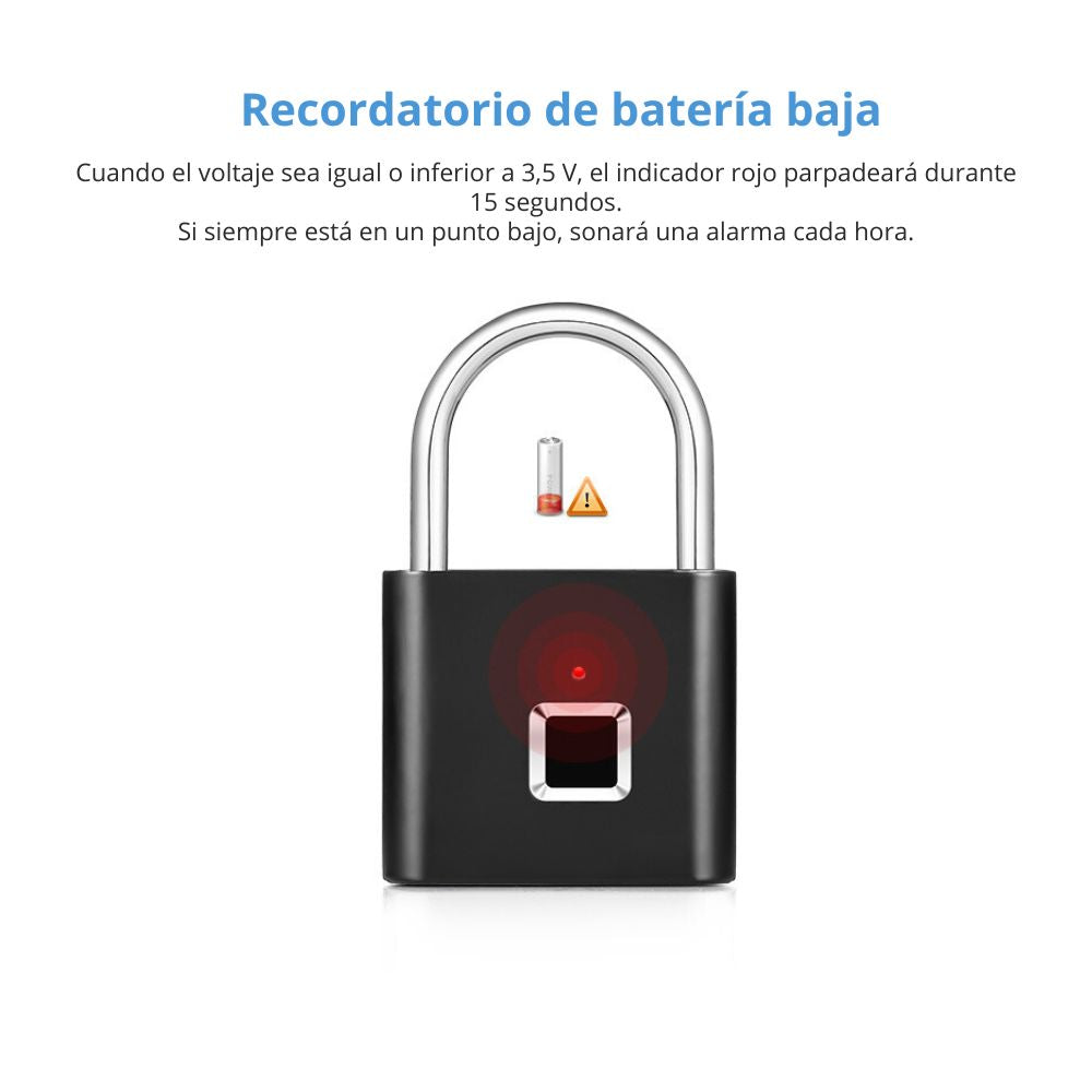 Candado de huellas dactilares ultra ligero con un toque abierto con carga USB para gimnasio, deportes, casillero de empleados escolares, valla, maleta, bicicleta, sin aplicación, sin Bluetooth, sin problemas