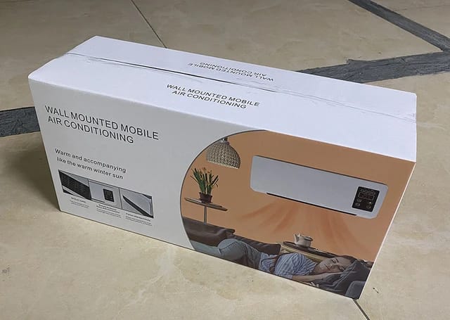 Calentador y aire acondicionado combinado de pared de escritorio 2 en 1, calentador eléctrico, aire acondicionado, función de temporización, calefacción y refrigeración.