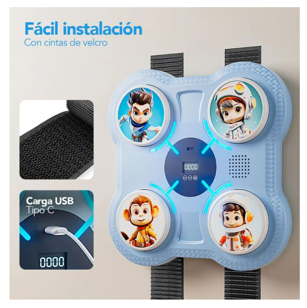 Máquina De Boxeo Para Niños Musical Inteligente Con Guantes