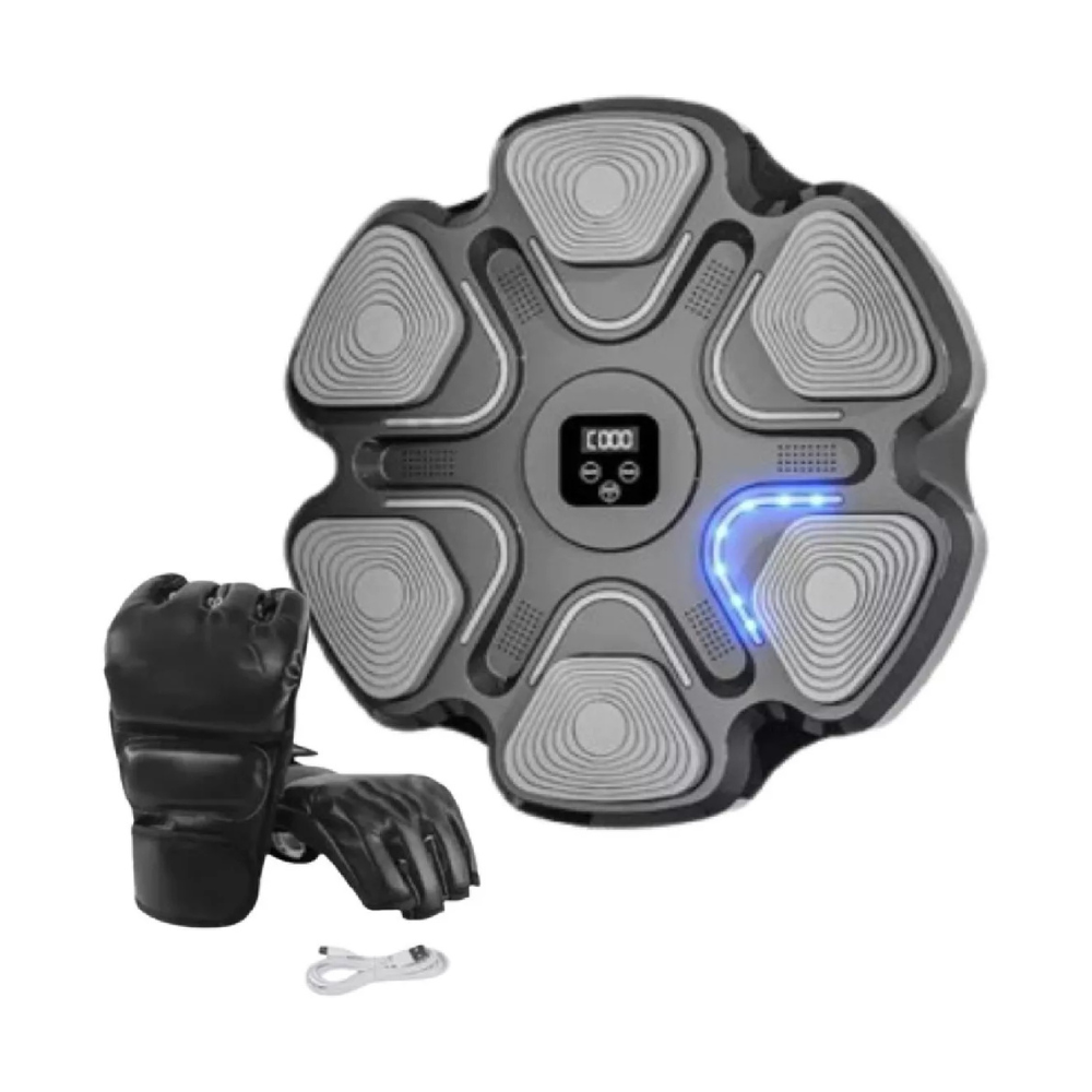 Máquina de boxeo inteligente con guantes de boxeo, entrenador montado en la pared, equipo de entrenamiento electrónico de boxeo con altavoces mejorados, proceso dinámico de fitness
