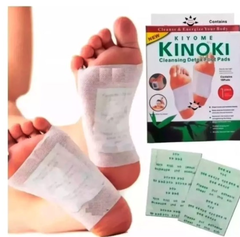 Kinoki-almohadillas de limpieza para pies, parche para pies, sal de jengibre, desintoxicación, 10 Uds. Por caja