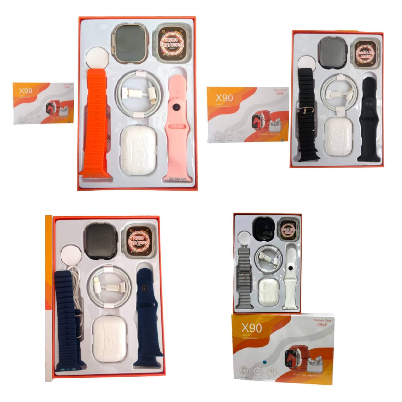 Reloj inteligente X90 Ultra 5 en 1 con auriculares, llamadas Bluetooth, seguimiento de salud, reloj inteligente de moda