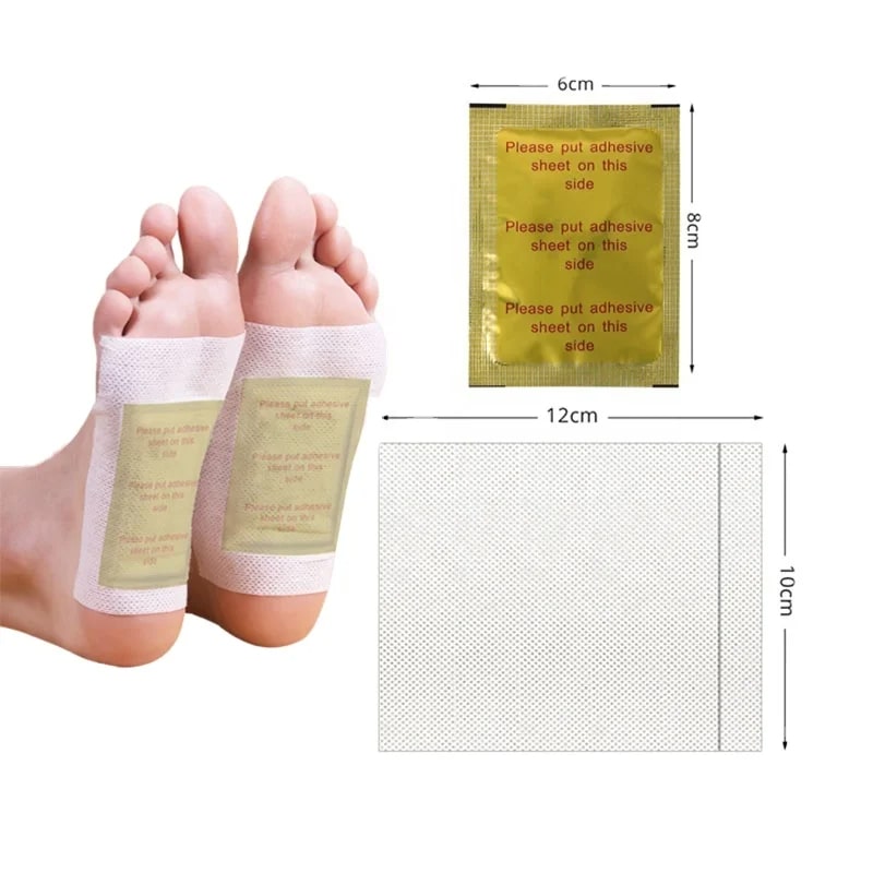Kinoki-almohadillas de limpieza para pies, parche para pies, sal de jengibre, desintoxicación, 10 Uds. Por caja