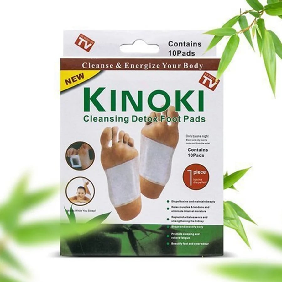 Kinoki-almohadillas de limpieza para pies, parche para pies, sal de jengibre, desintoxicación, 10 Uds. Por caja