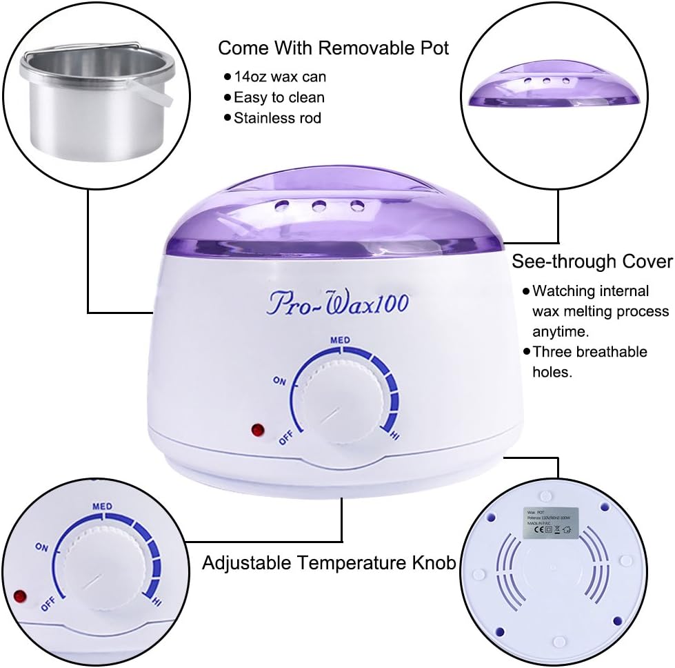 Calentador de cera caliente PRO-WAX 100, equipo de salón de belleza más cálido para depilación