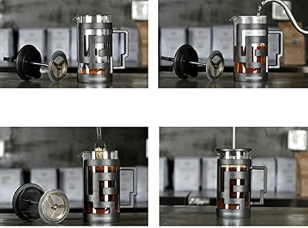 Prensa francesa 350 ml,cafetera prensa francesa de laberinto, con Émbolo de Acero Inoxidable y Agarradera de Plástico,Pequeño y fácil de transportar,adecuado para viajar