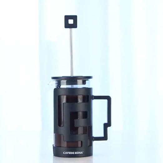 Prensa francesa 350 ml,cafetera prensa francesa de laberinto, con Émbolo de Acero Inoxidable y Agarradera de Plástico,Pequeño y fácil de transportar,adecuado para viajar