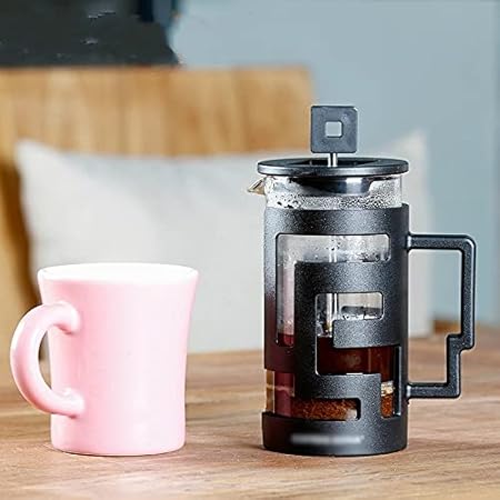 Prensa francesa 350 ml,cafetera prensa francesa de laberinto, con Émbolo de Acero Inoxidable y Agarradera de Plástico,Pequeño y fácil de transportar,adecuado para viajar