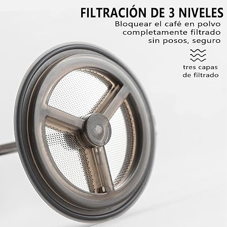 Prensa francesa 350 ml,cafetera prensa francesa de laberinto, con Émbolo de Acero Inoxidable y Agarradera de Plástico,Pequeño y fácil de transportar,adecuado para viajar
