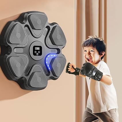 Máquina de boxeo inteligente con guantes de boxeo, entrenador montado en la pared, equipo de entrenamiento electrónico de boxeo con altavoces mejorados, proceso dinámico de fitness