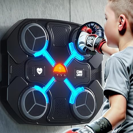 Máquina de boxeo musical para niños, juguetes deportivos para niños, montados en la pared, Bluetooth inteligentes, juguetes de entrenamiento con guante de boxeo, juguetes de ideas para niños